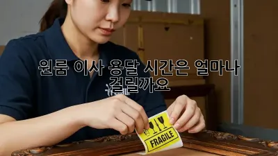 원룸 이사 용달, 시간은 얼마나 걸릴까요?